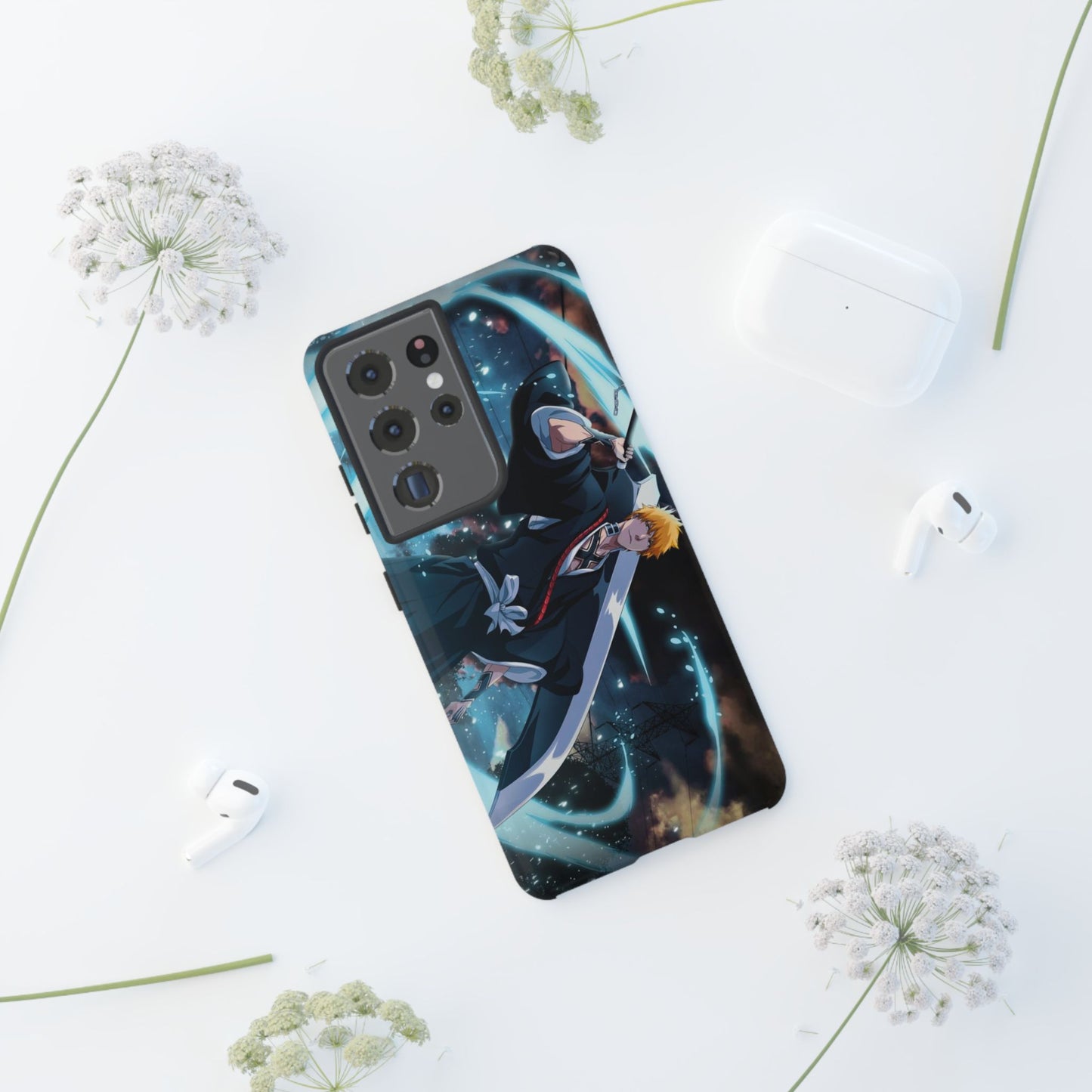Ichigo, Kurosaki, Tough, Phone, Cases, Bleach, anime, manga, shonen, substitute, soul, reaper, society, rukia, kuchiki, bankai,