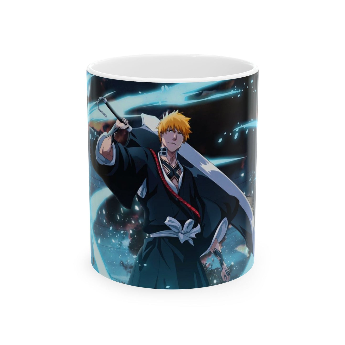 Ichigo, Kurosaki, Ceramic, Mug, (11oz, 15oz), Bleach, anime, manga, shonen, soul, reaper, rukia, kuchiki, bankai, kenpachi, yoruichi