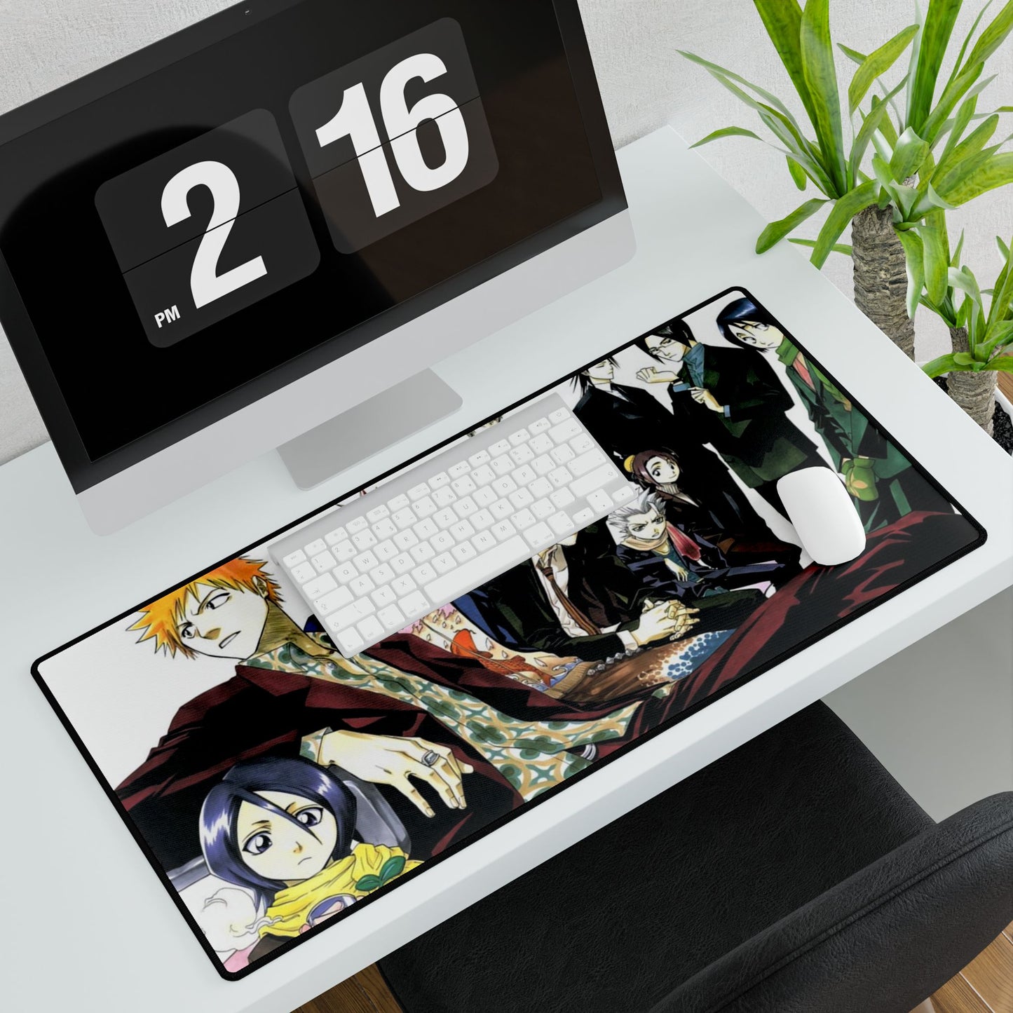 Anime Manga Desk Mats - Ichigo Rukia Gin - Bleach - Soul Society Reaper - Hollow, Gaming Mouse Pad, Table Protector, Large Mouse Mat,