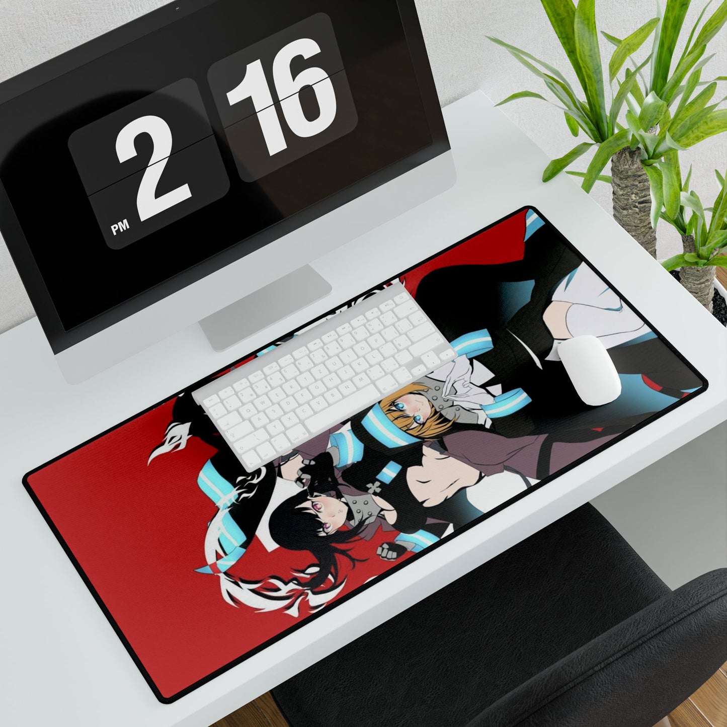 Fire Force Waifu Desk Mat - Maki, Tamaki, Hibana Anime Keyboard Pad, Manga Desk Mat, Otaku Gaming Accessory