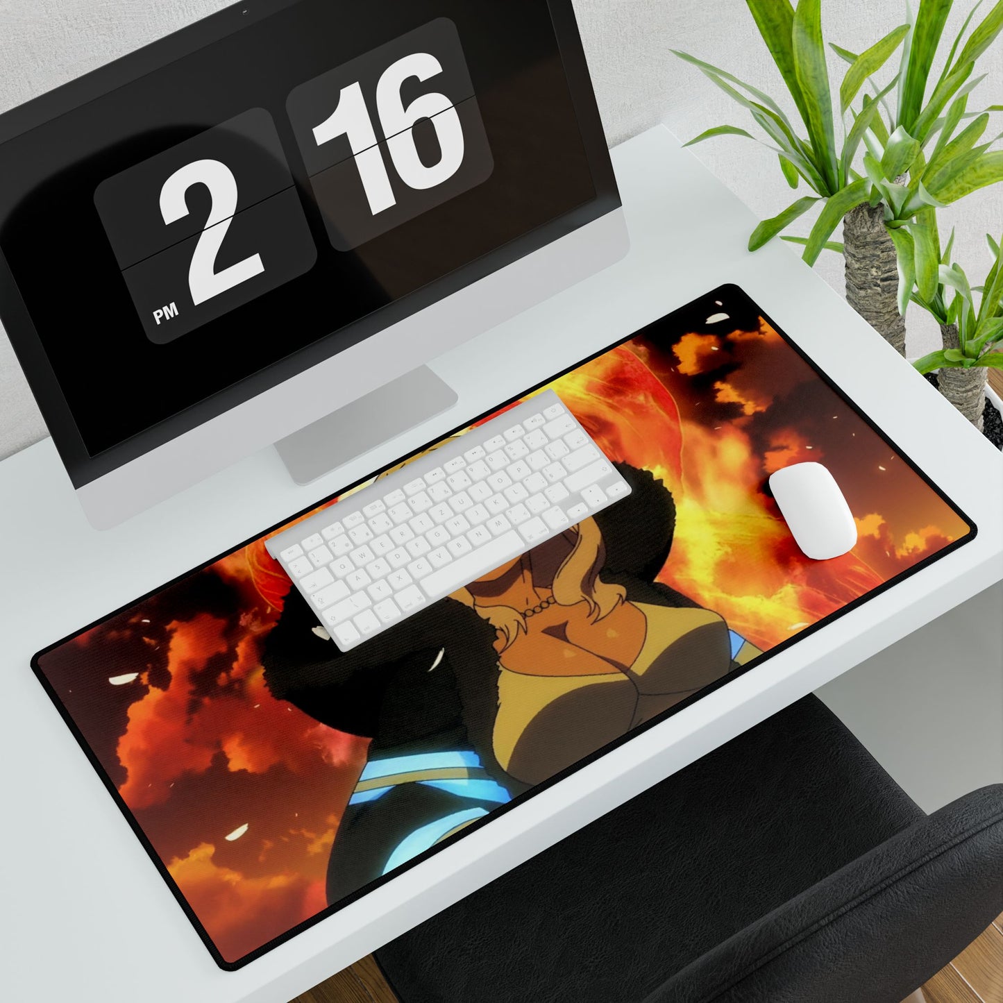 Hibana Desk Mat - Fire Force Anime Keyboard Pad, Flower Priestess Desk Mat, Manga Gaming Accessory, Otaku Gift