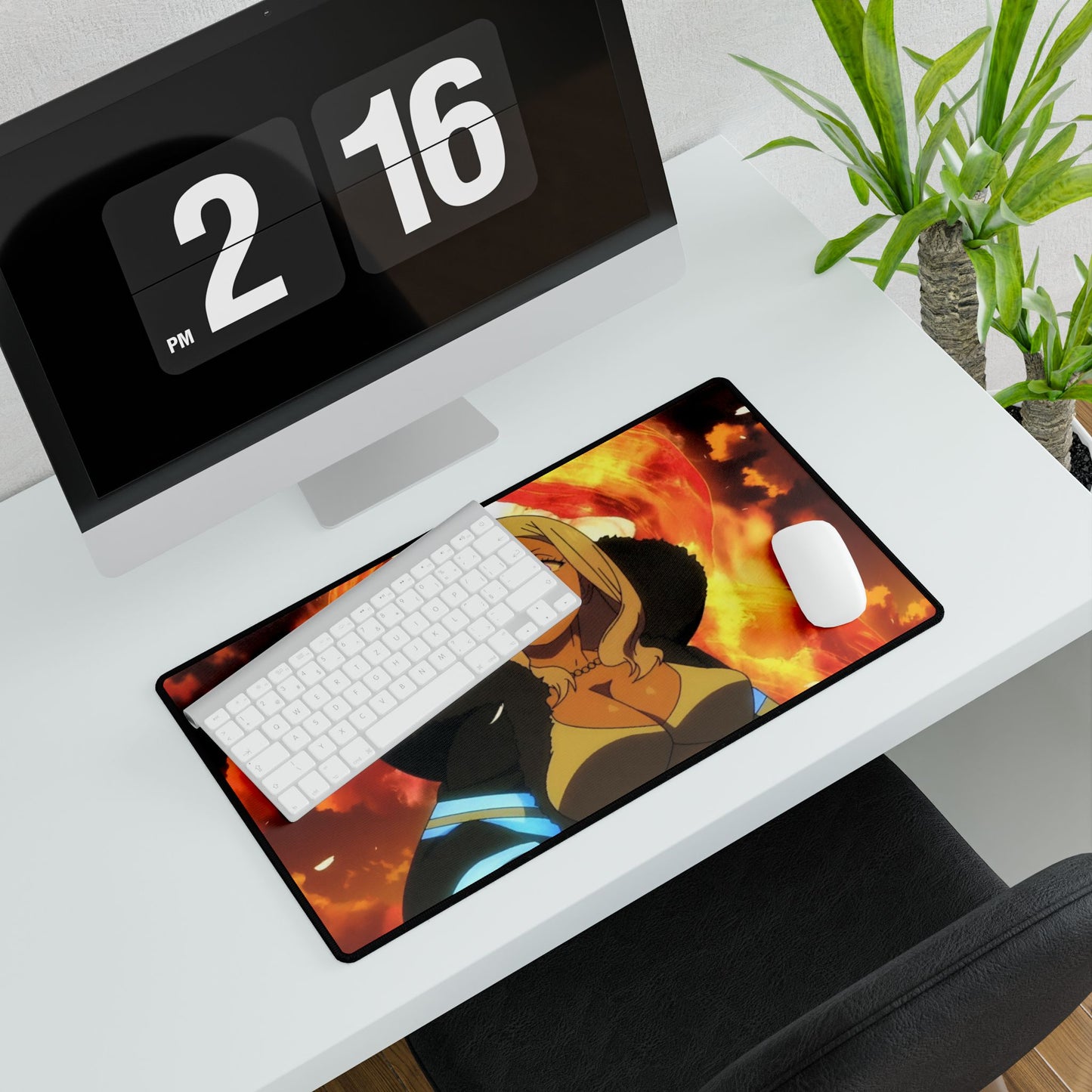 Hibana Desk Mat - Fire Force Anime Keyboard Pad, Flower Priestess Desk Mat, Manga Gaming Accessory, Otaku Gift
