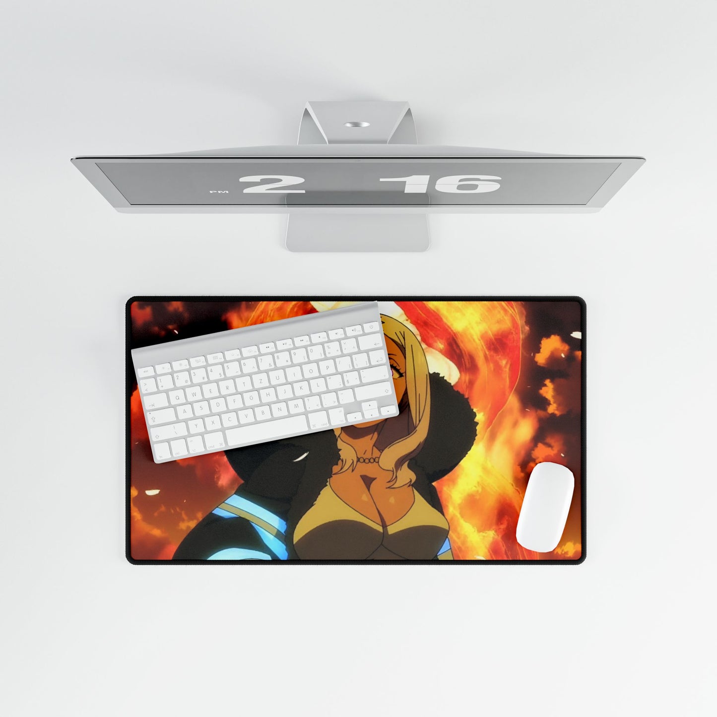 Hibana Desk Mat - Fire Force Anime Keyboard Pad, Flower Priestess Desk Mat, Manga Gaming Accessory, Otaku Gift