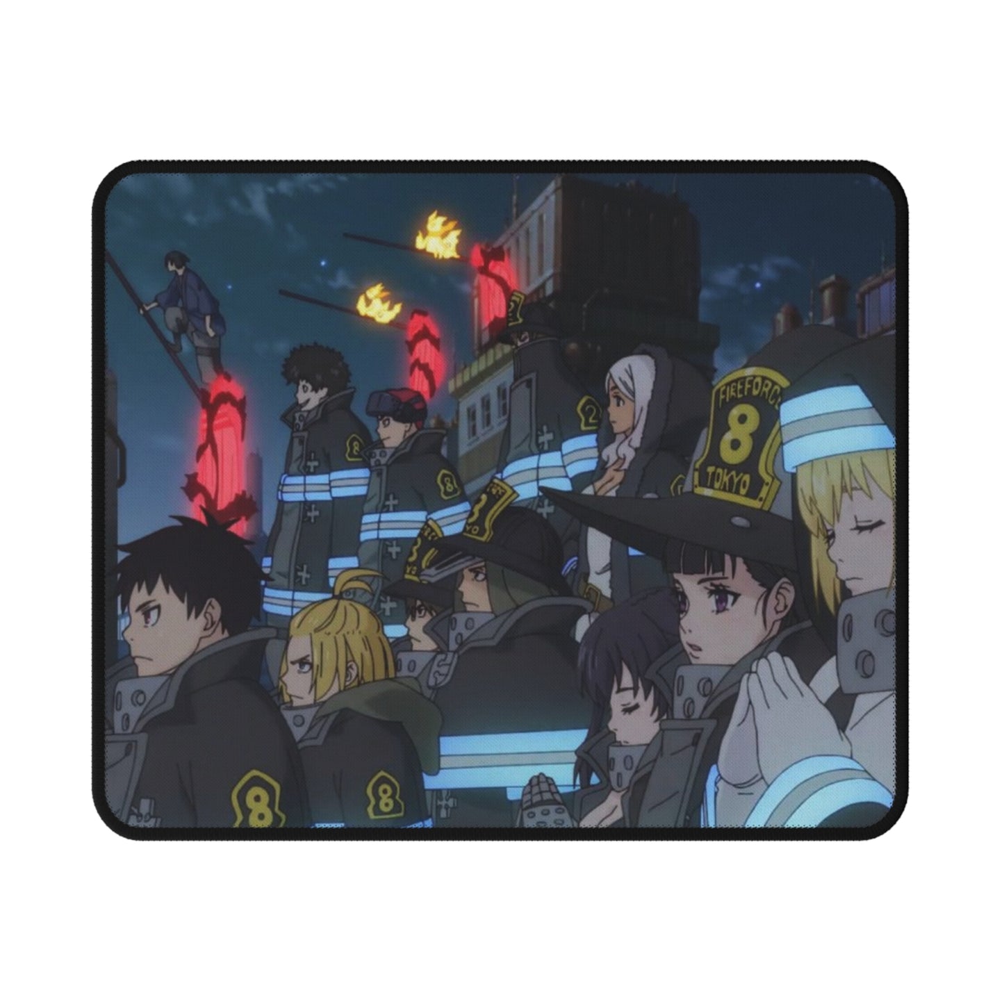 Fire Force Company 8 Gaming Mouse Pad - Non-Slip Mat, Anime Team Shot, Manga Gaming Pad, Otaku Gift