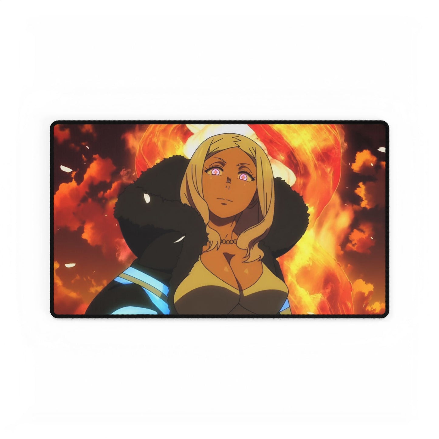 Hibana Desk Mat - Fire Force Anime Keyboard Pad, Flower Priestess Desk Mat, Manga Gaming Accessory, Otaku Gift