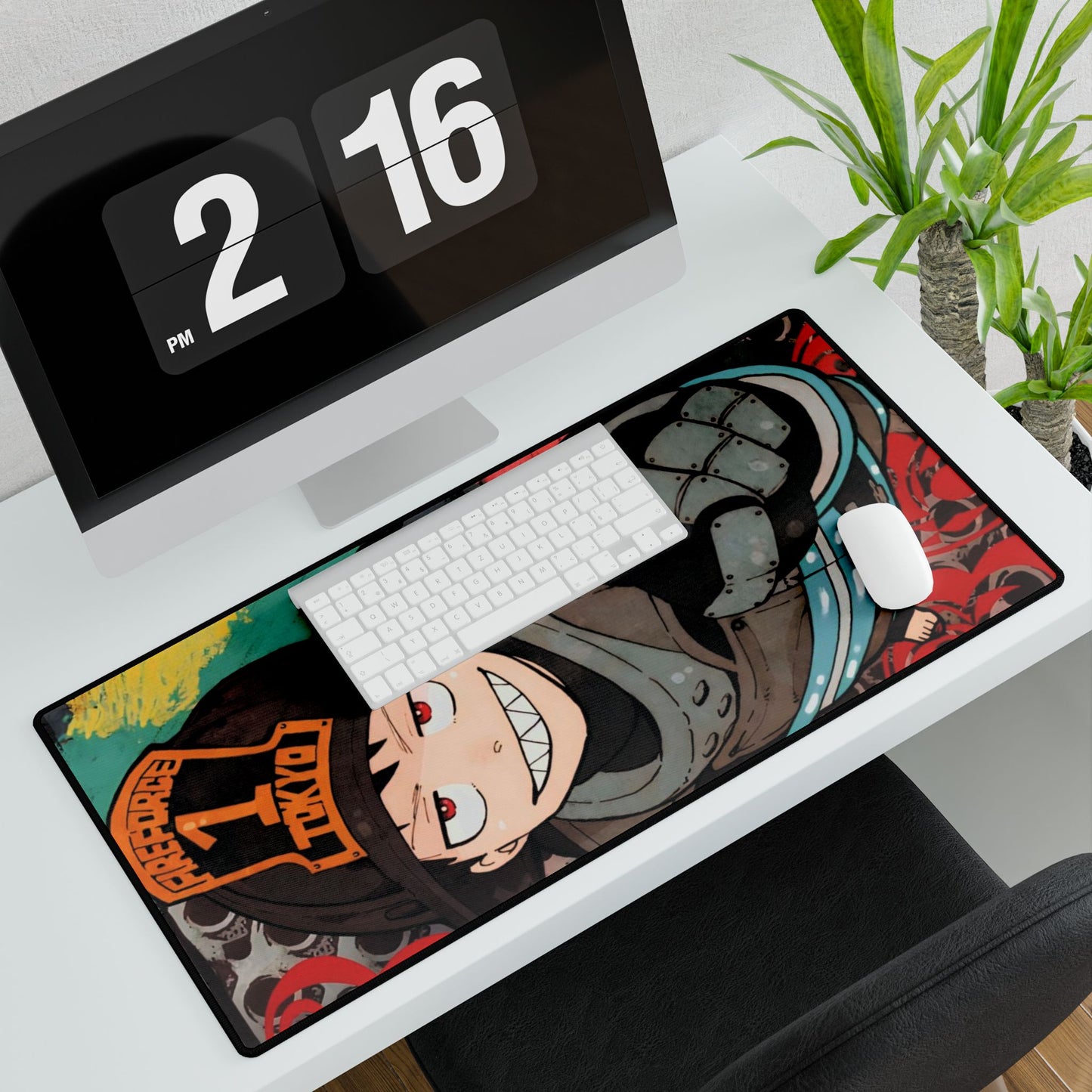 Shinra Kusakabe Desk Mat - Fire Force Anime Gaming Mat - Company 8 - Extended Size - Manga Fan Gift