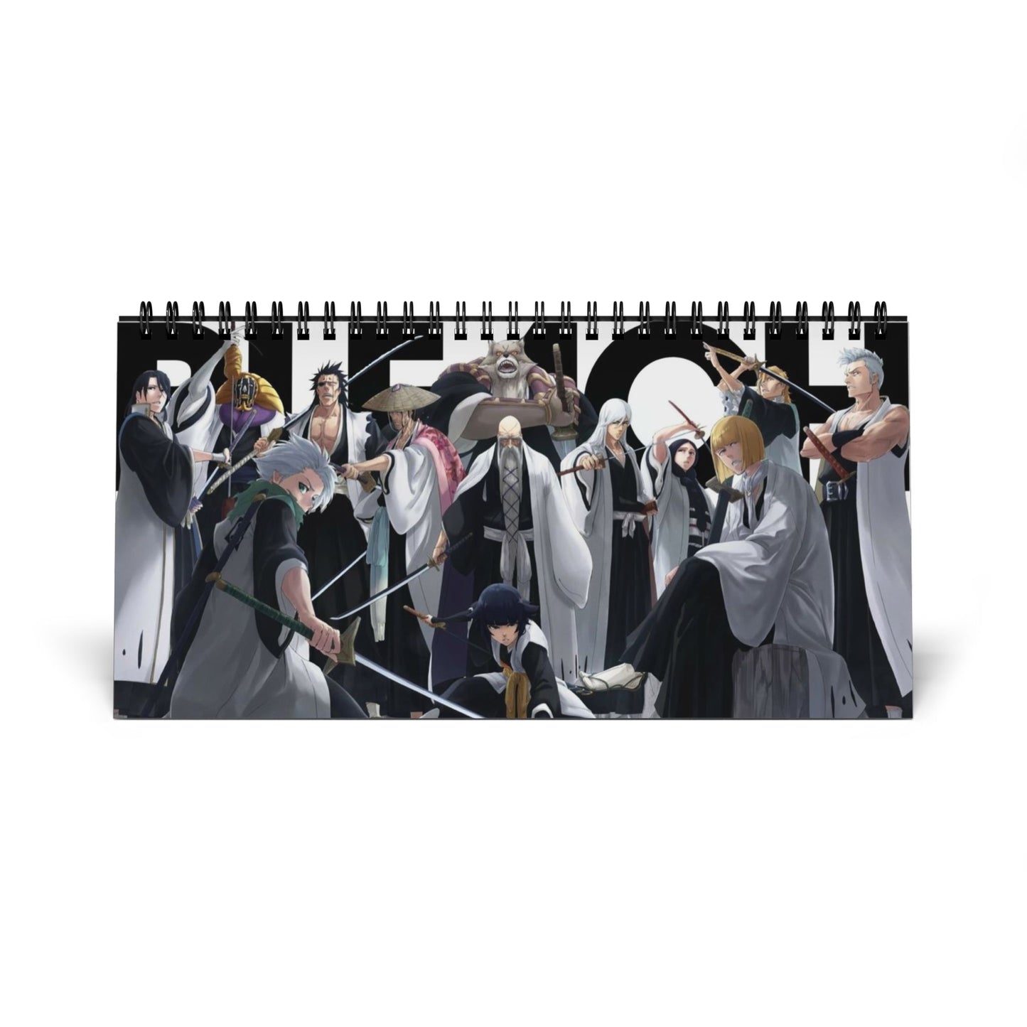 Anime Desktop Calendar (2025) - Bleach Manga Design, Shonen Anime Gift, Ichigo Rukia Orihime Grimjow Renji Kenpachi Fan Accessories, Gotei
