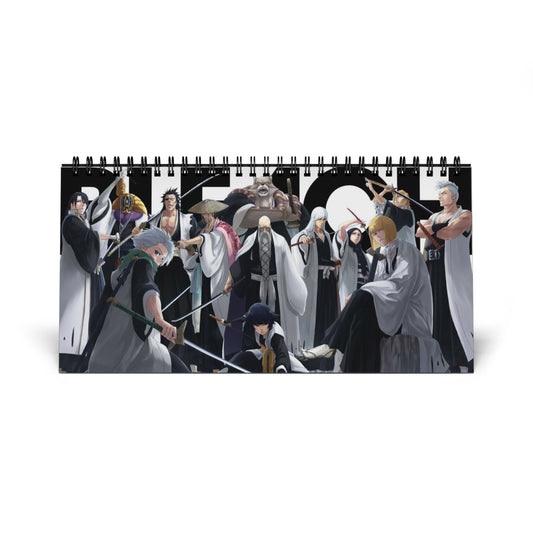 Anime Desktop Calendar (2025) - Bleach Manga Design, Shonen Anime Gift, Ichigo Rukia Orihime Grimjow Renji Kenpachi Fan Accessories, Gotei