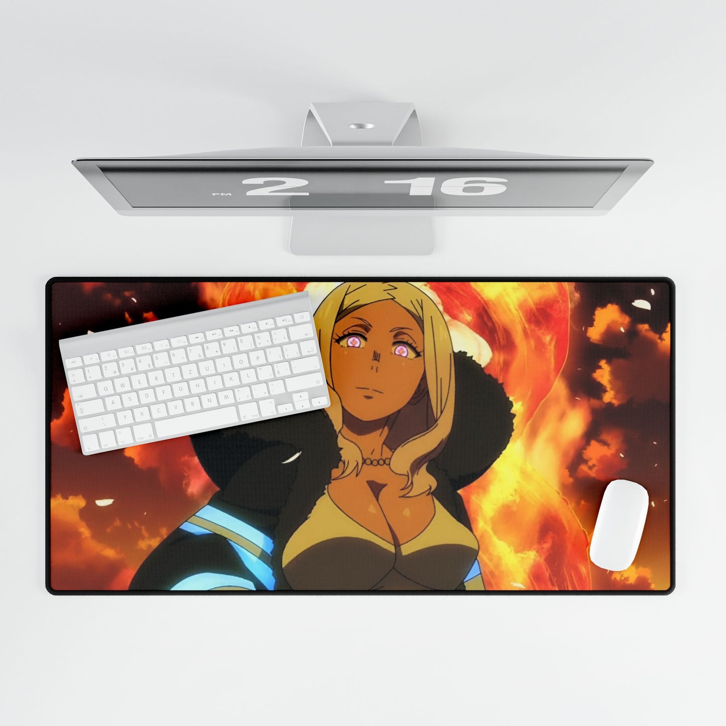 Hibana Desk Mat - Fire Force Anime Keyboard Pad, Flower Priestess Desk Mat, Manga Gaming Accessory, Otaku Gift