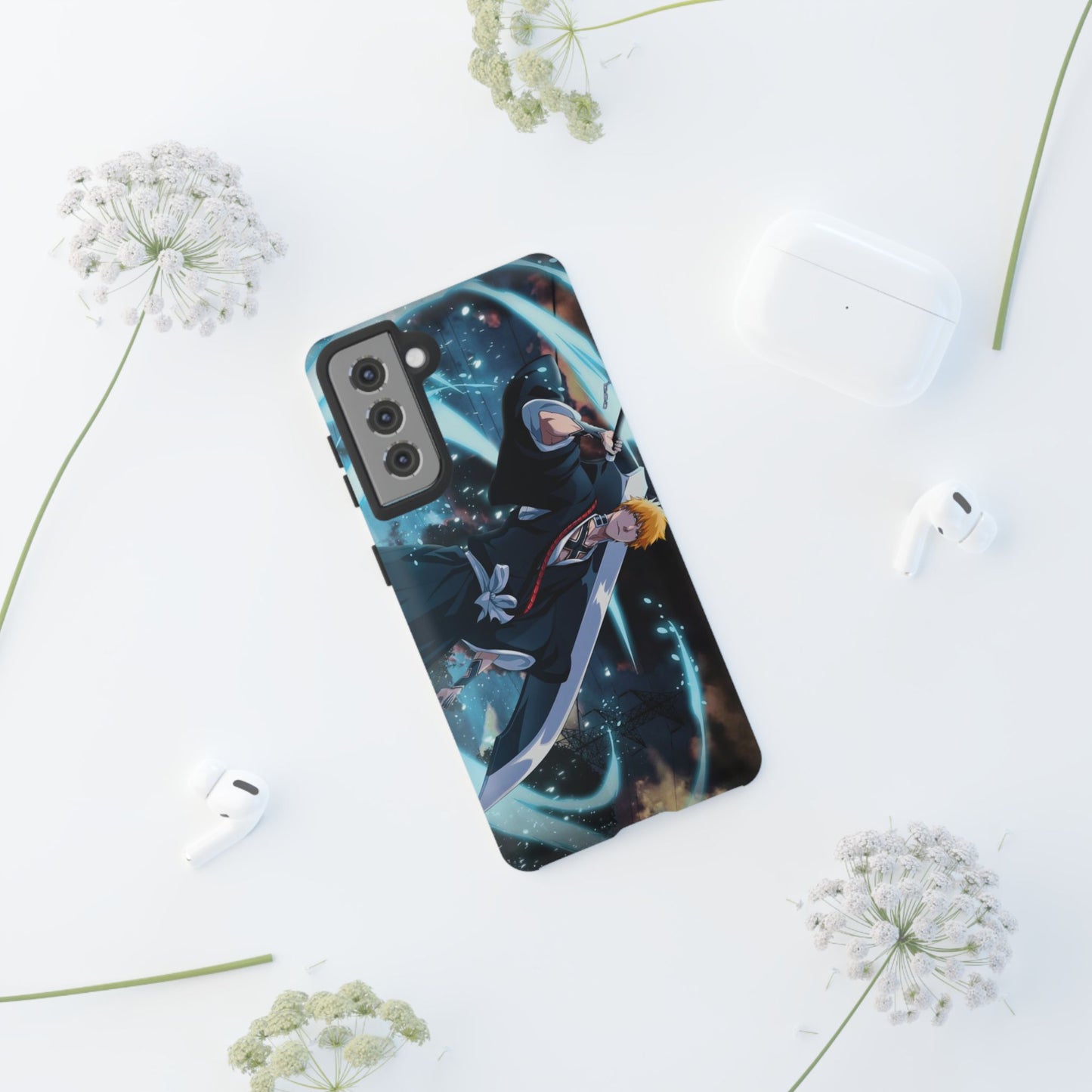 Ichigo, Kurosaki, Tough, Phone, Cases, Bleach, anime, manga, shonen, substitute, soul, reaper, society, rukia, kuchiki, bankai,