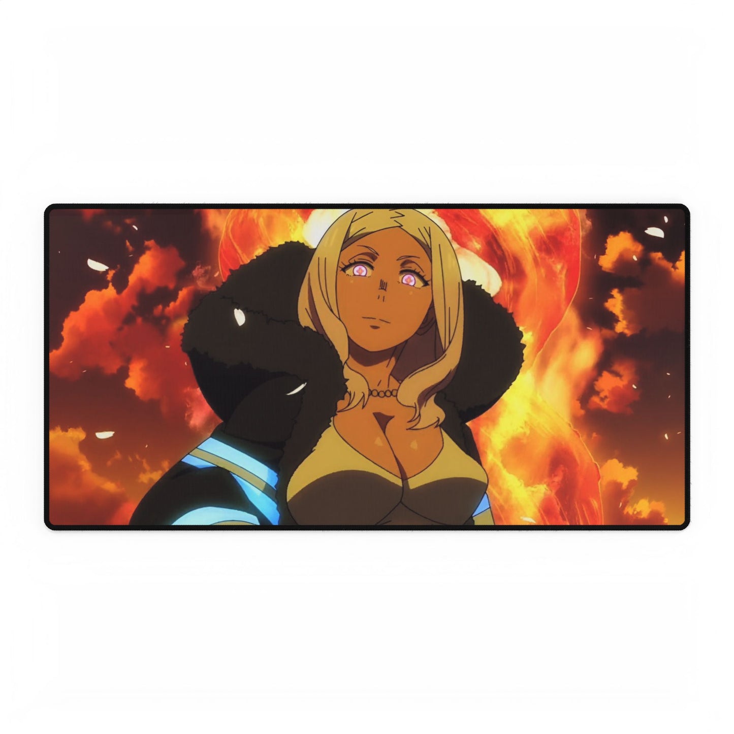 Hibana Desk Mat - Fire Force Anime Keyboard Pad, Flower Priestess Desk Mat, Manga Gaming Accessory, Otaku Gift