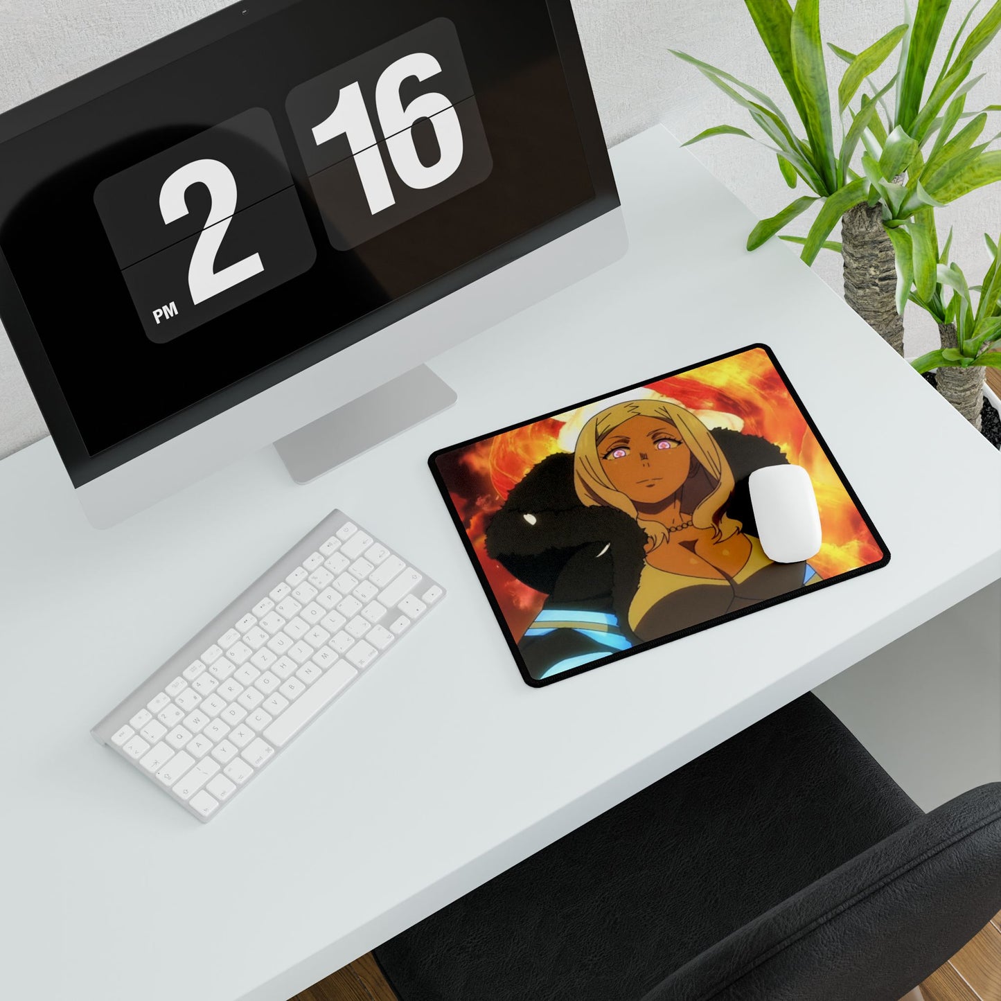 Hibana Desk Mat - Fire Force Anime Keyboard Pad, Flower Priestess Desk Mat, Manga Gaming Accessory, Otaku Gift