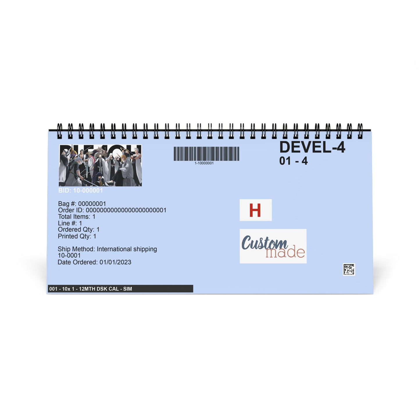 Anime Desktop Calendar (2025) - Bleach Manga Design, Shonen Anime Gift, Ichigo Rukia Orihime Grimjow Renji Kenpachi Fan Accessories, Gotei