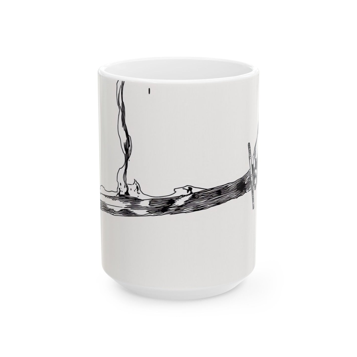 Bankai, Ceramic, Mug, (11oz, 15oz), bleach, yamamoto, old man, head captain, fire, zanka, no, tachi, sword, katana, anime, shonen, manga,