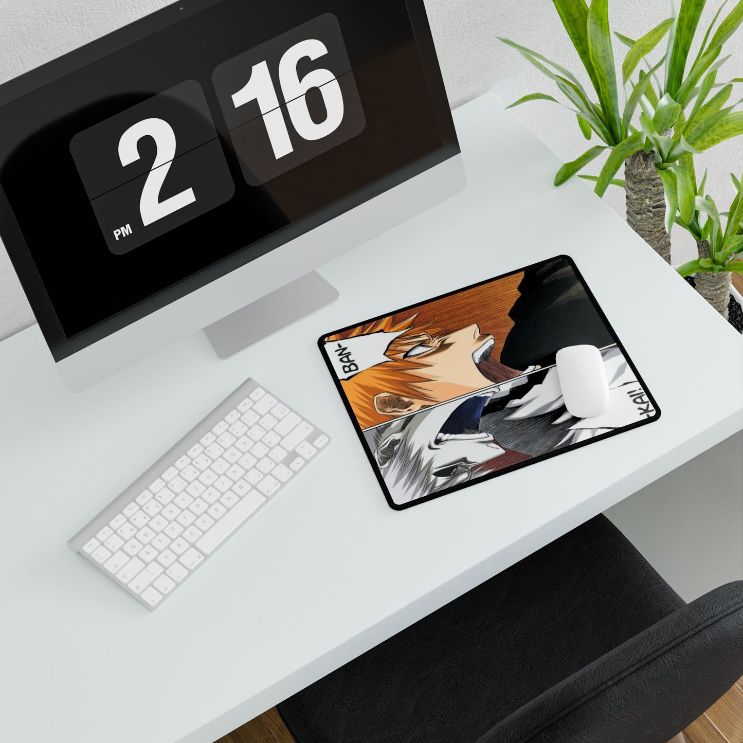 Bleach Desk Mats - Ichigo Zangetsu Anime Manga Sword Hollow Soul Reaper Society White, Anime Desk Mat, Manga Mouse Pad, Shonen Work Mat,