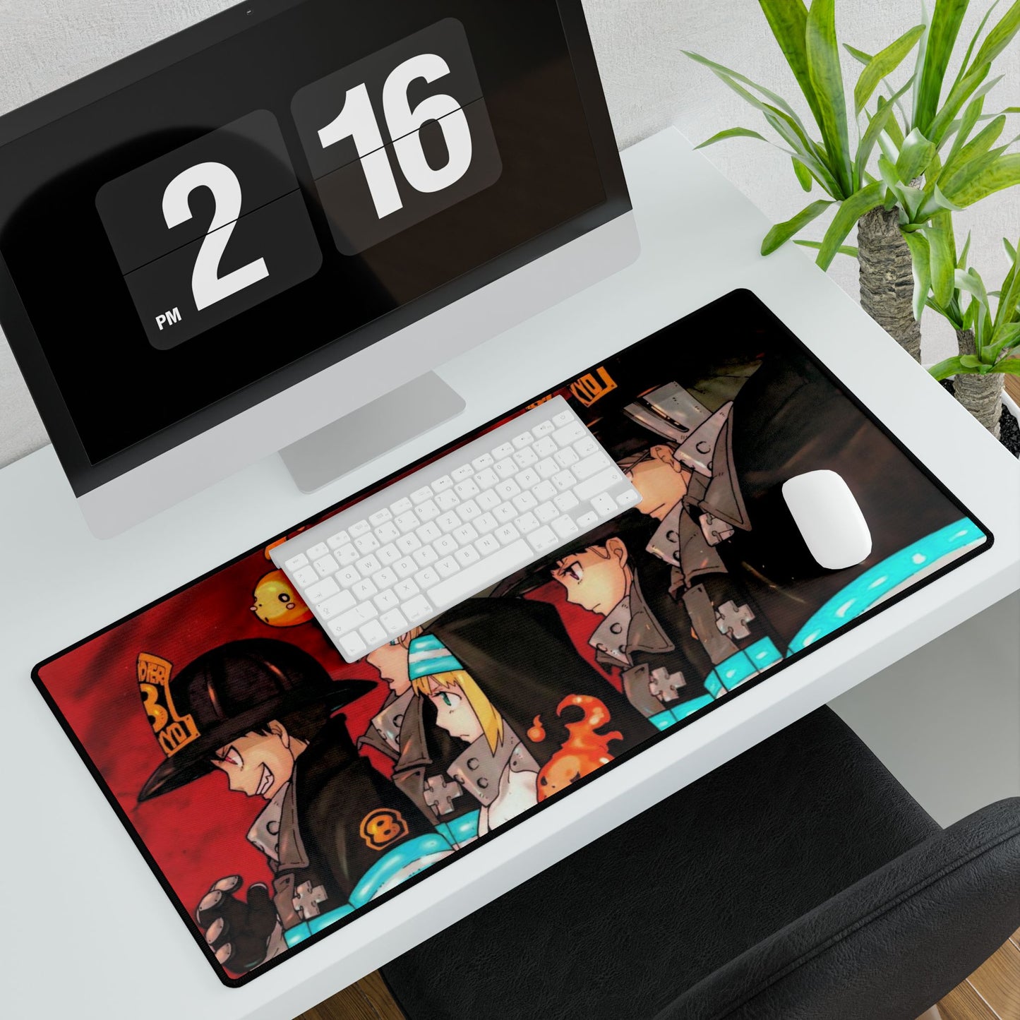 Fire Force Company 8 Desk Mat - Anime Keyboard Pad, Team Shot Desk Mat, Manga Gaming Accessory, Otaku Gift
