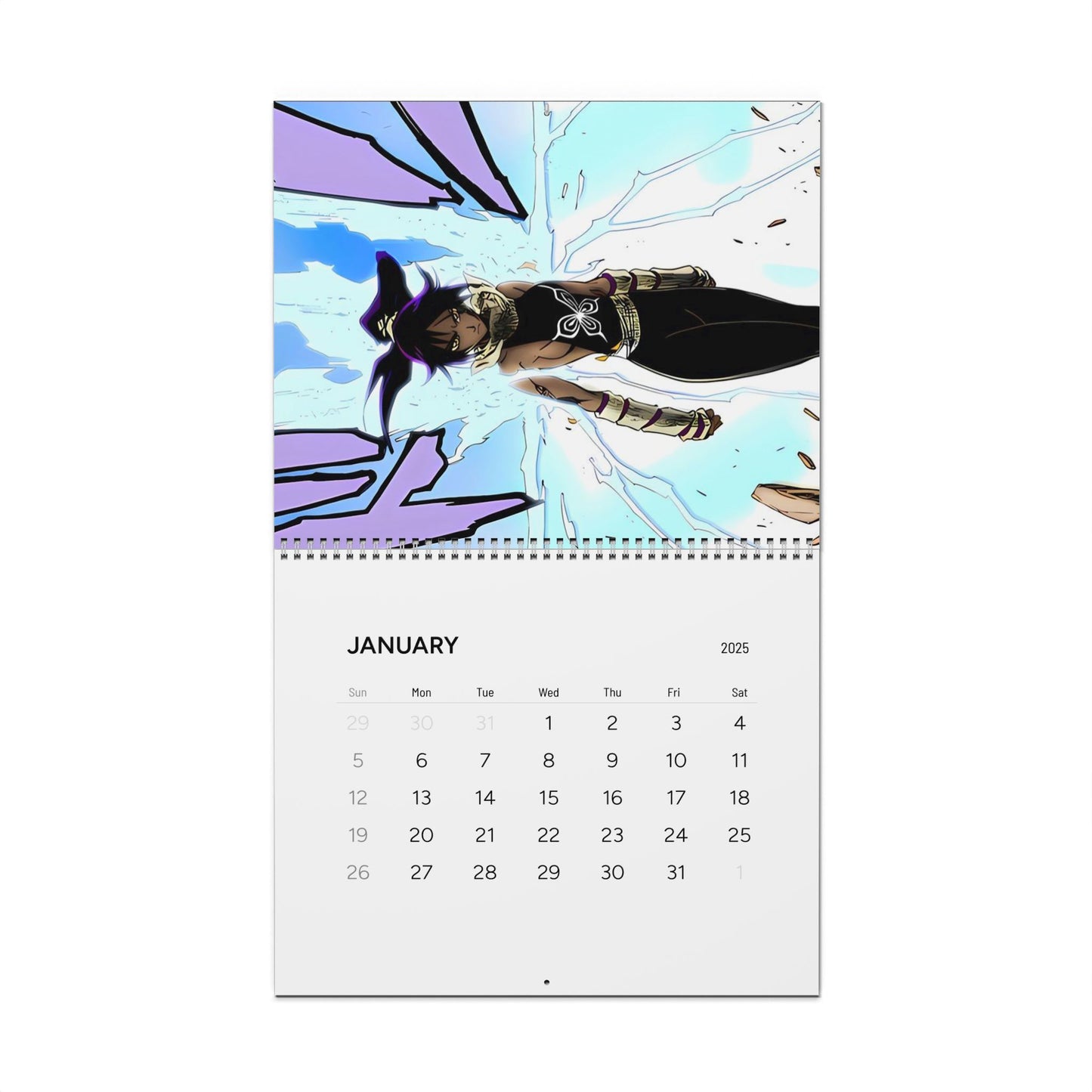 Anime Wall Calendars (2025) - Bleach Manga Design, Shonen Anime Gift, Ichigo Rukia Orihime Grimjow Renji Kenpachi Fan Accessories, Gotei 13