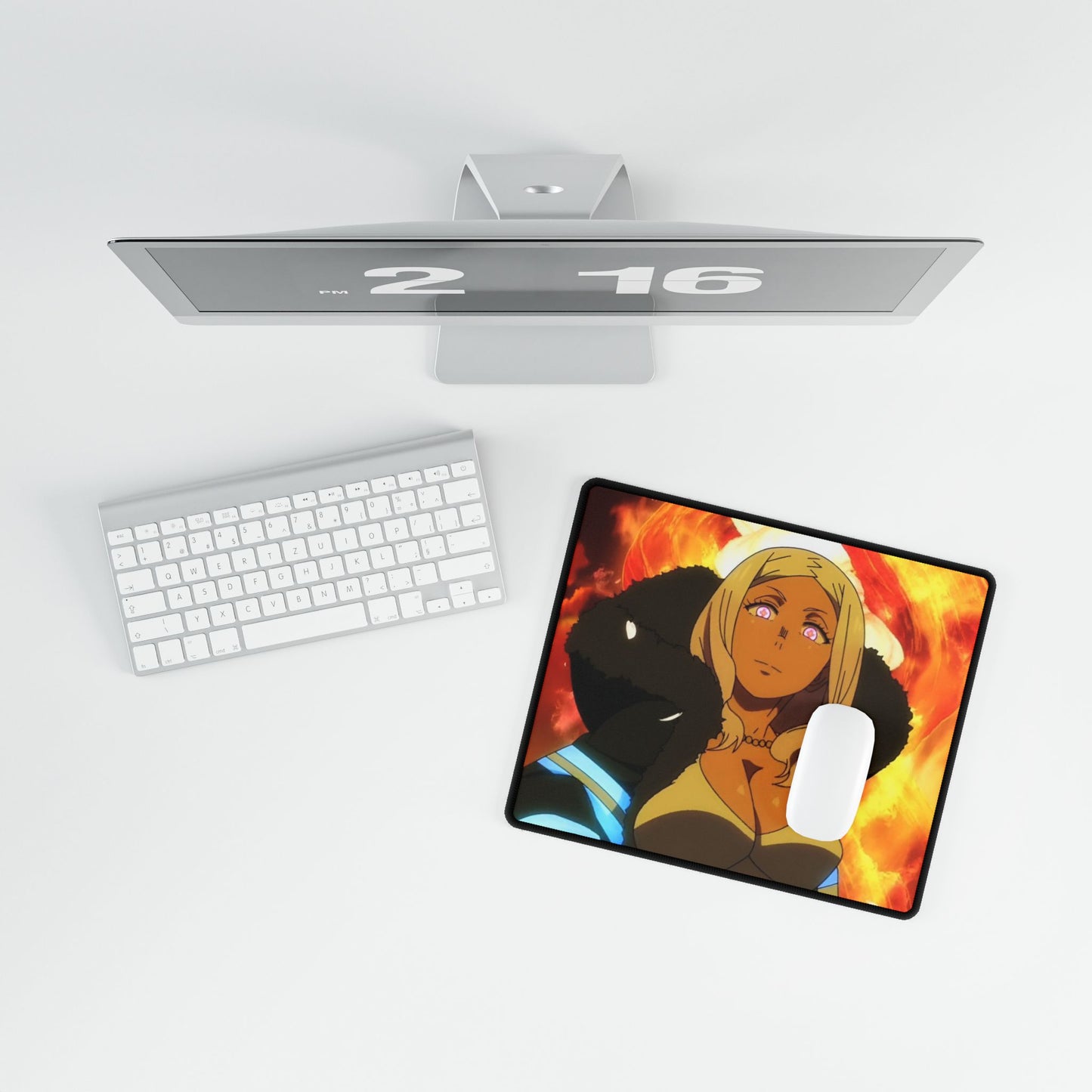 Hibana Desk Mat - Fire Force Anime Keyboard Pad, Flower Priestess Desk Mat, Manga Gaming Accessory, Otaku Gift
