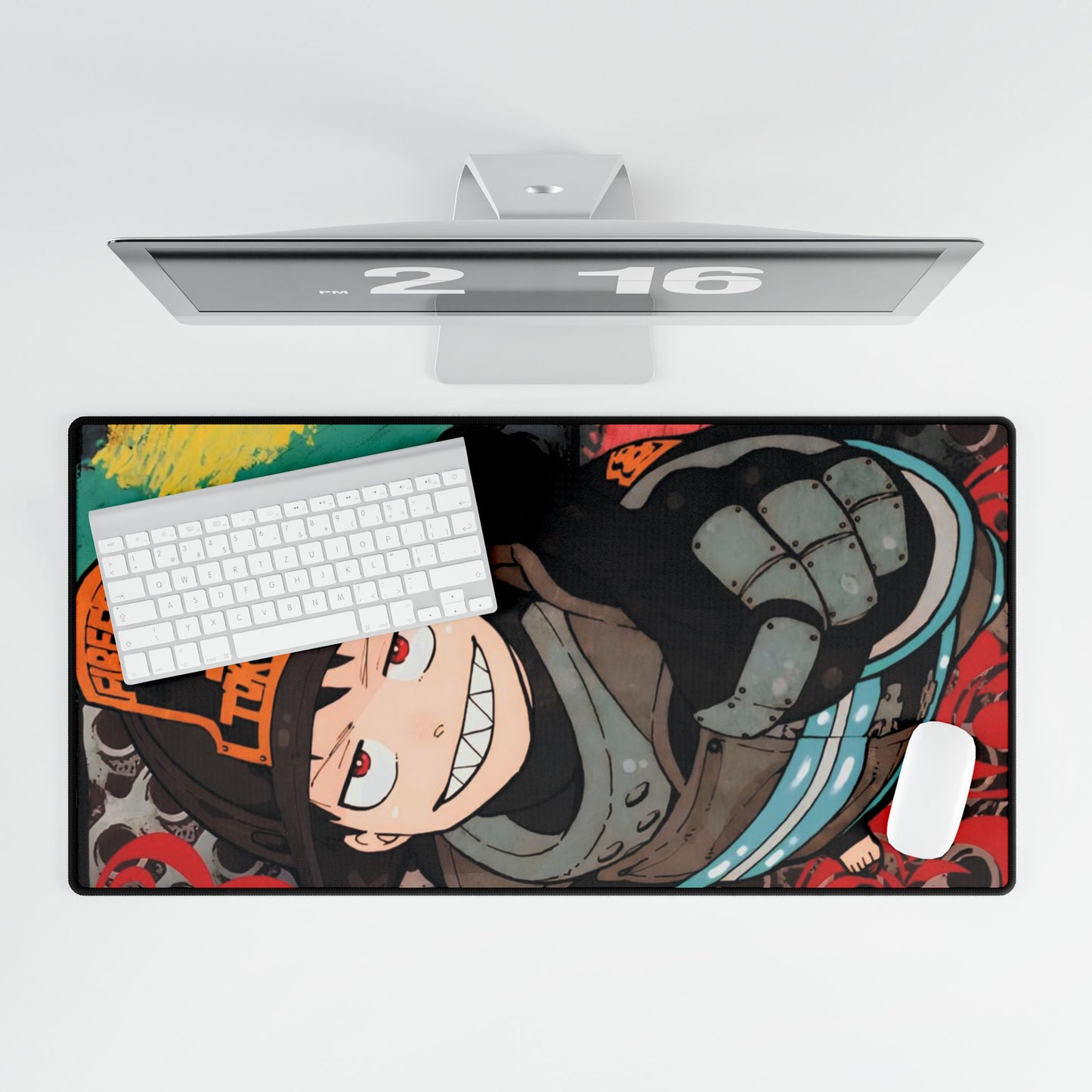 Shinra Kusakabe Desk Mat - Fire Force Anime Gaming Mat - Company 8 - Extended Size - Manga Fan Gift
