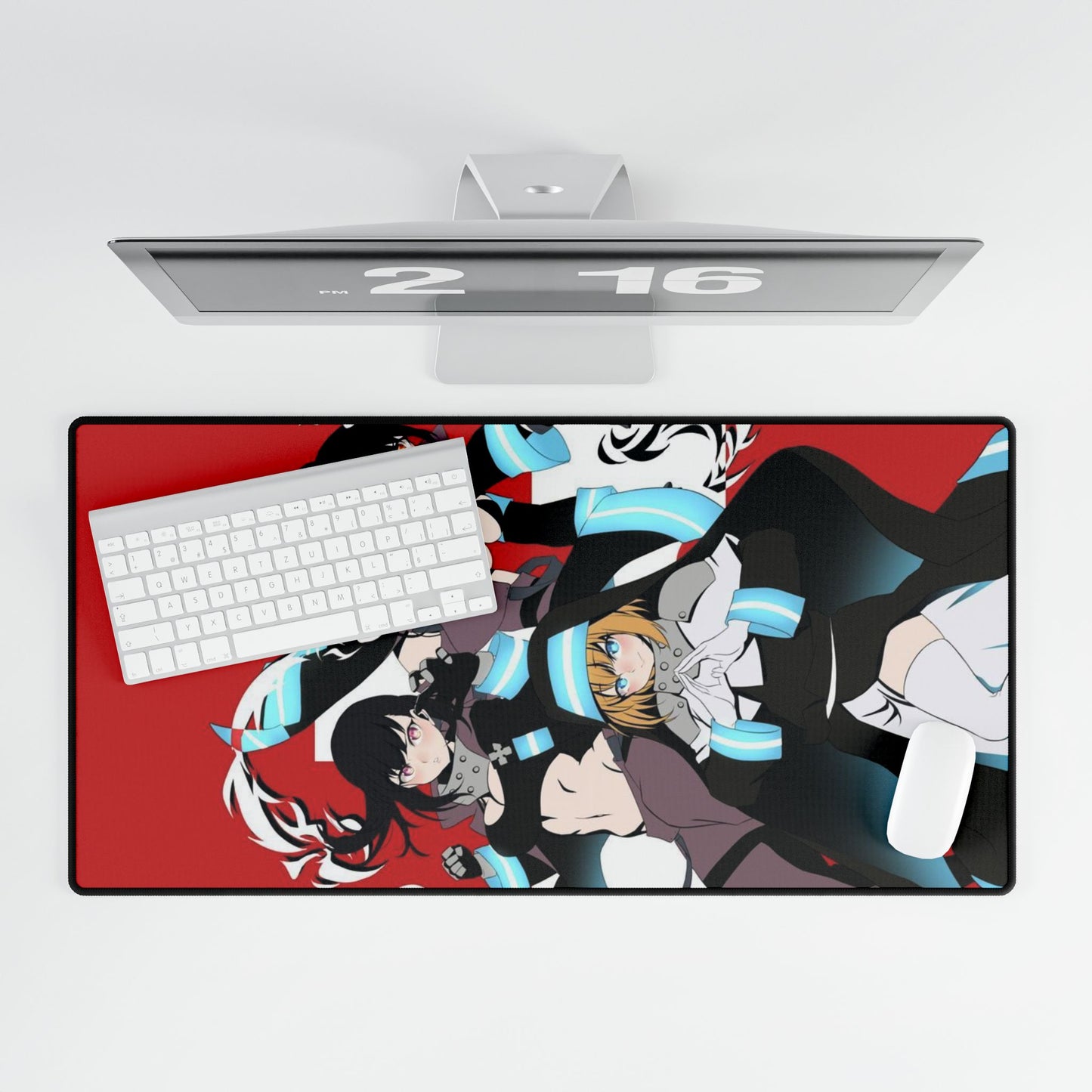 Fire Force Waifu Desk Mat - Maki, Tamaki, Hibana Anime Keyboard Pad, Manga Desk Mat, Otaku Gaming Accessory