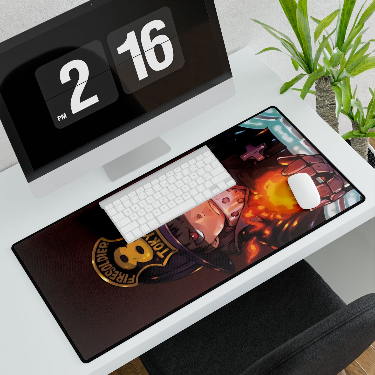 Shinra Kusakabe Desk Mat - Fire Force Anime Keyboard Pad, Company 8 Desk Mat, Manga Gaming Accessory, Otaku Gift