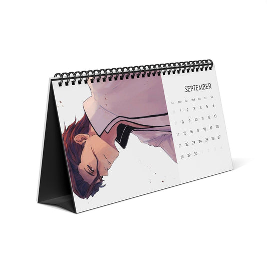 Anime Villains Desktop Calendar 2025 Grid - Bleach Shonen Manga Gift Accessories, Aizen Gin Quincy Soul Reaper Espada, Cute Desk Planner,