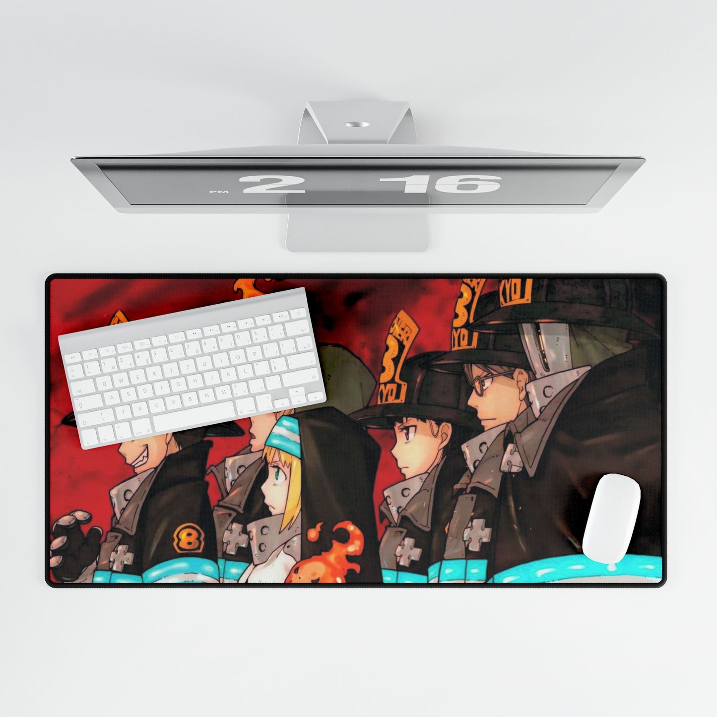 Fire Force Company 8 Desk Mat - Anime Keyboard Pad, Team Shot Desk Mat, Manga Gaming Accessory, Otaku Gift