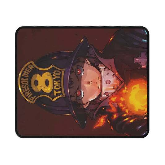 Shinra Kusakabe Gaming Mouse Pad - Fire Force Non-Slip Mat, Anime Fire Soldier Desk Pad, Manga Gaming Accessory, Otaku Gift