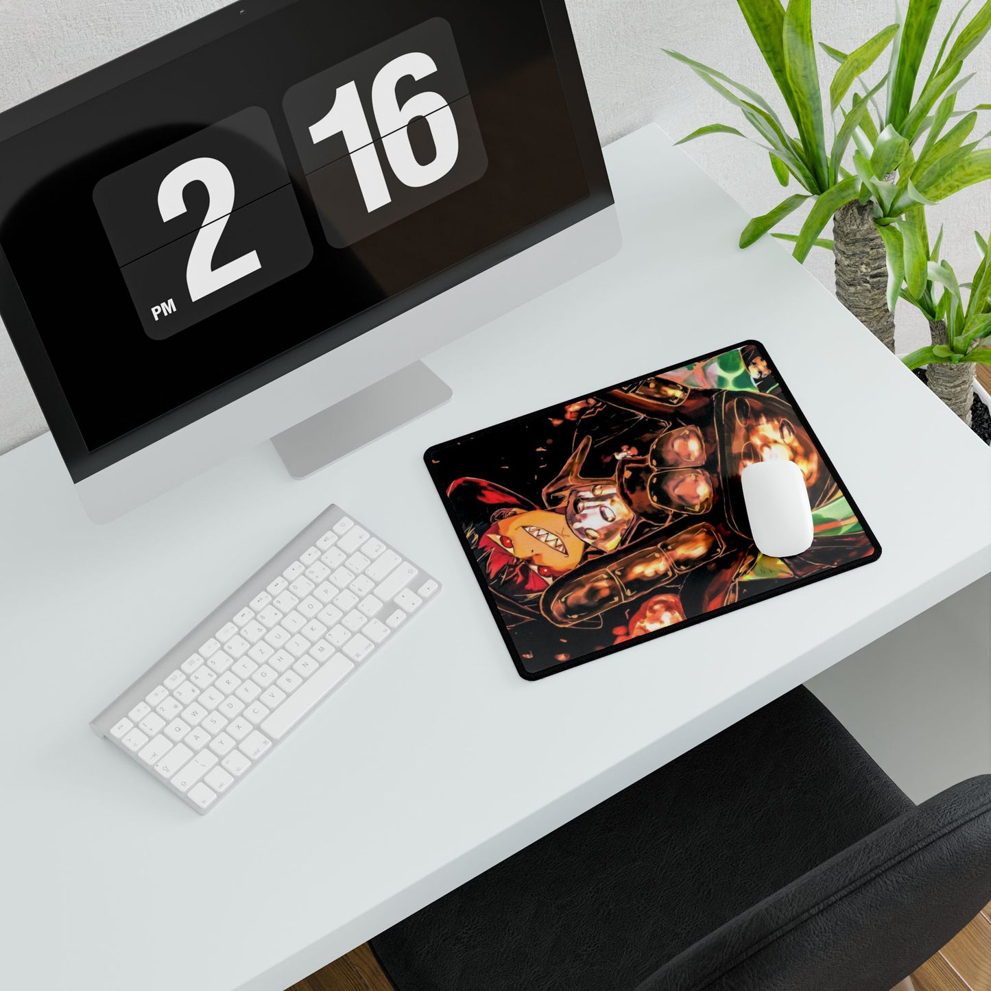 Shinra Kusakabe Desk Mat - Fire Force Anime Keyboard Pad, Demon Smile Desk Mat, Manga Gaming Accessory, Otaku Gift