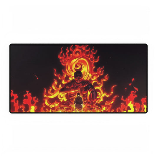 Fire Force Benimaru Shinmon Desk Mat - Anime Gaming Pad, Manga Keyboard Mat, Otaku Gift, Fire God Design
