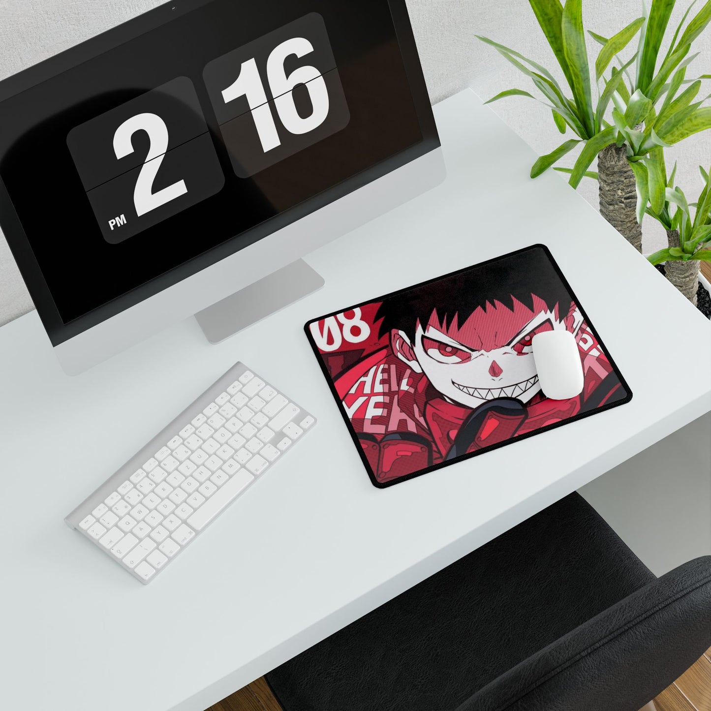 Shinra Kusakabe Desk Mat - Fire Force Anime Keyboard Pad, Red Devil Desk Mat, Manga Gaming Accessory, Otaku Gift