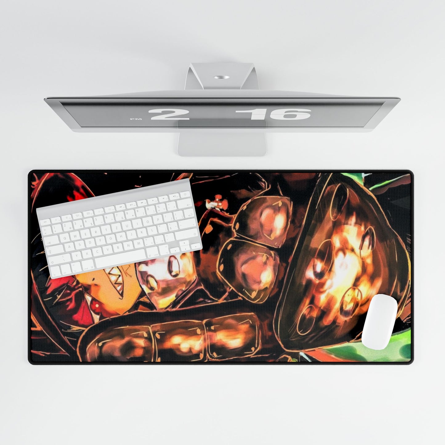 Shinra Kusakabe Desk Mat - Fire Force Anime Keyboard Pad, Demon Smile Desk Mat, Manga Gaming Accessory, Otaku Gift