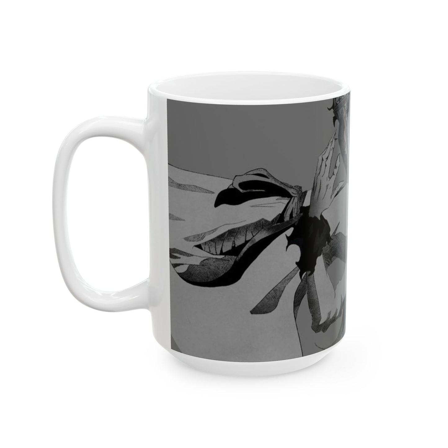 Anime, Ceramic Mug, (11oz, 15oz), Bleach Inspired White Zangetsu Hollow Orihime Ulquirra Cifer Aizen Espada Arrancar, Manga, Anime Gifts,