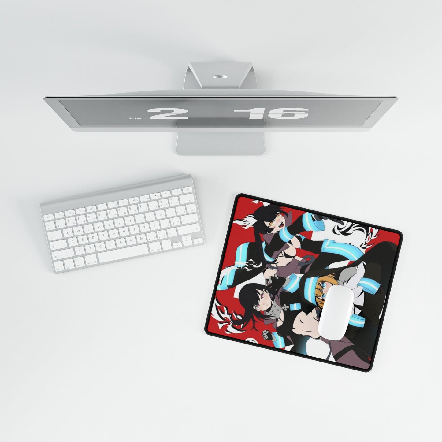 Fire Force Waifu Desk Mat - Maki, Tamaki, Hibana Anime Keyboard Pad, Manga Desk Mat, Otaku Gaming Accessory
