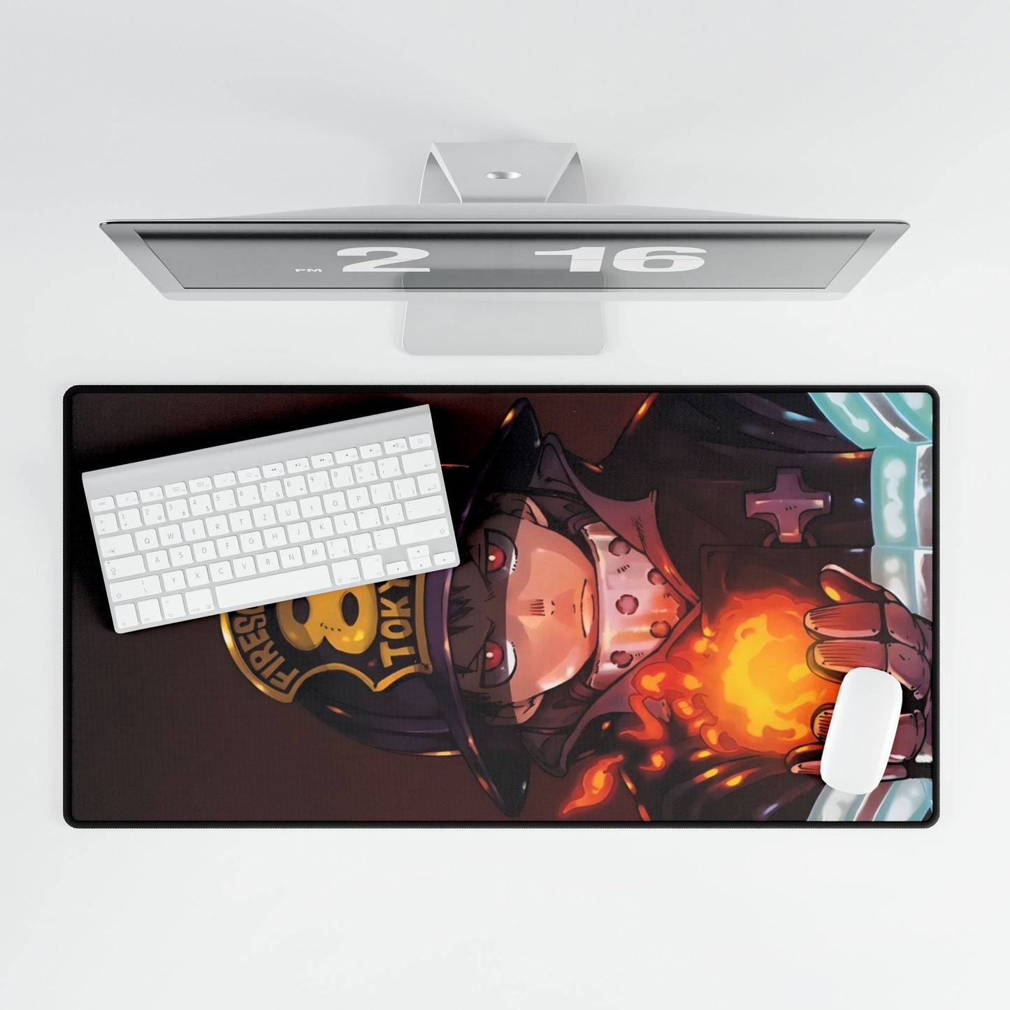 Shinra Kusakabe Desk Mat - Fire Force Anime Keyboard Pad, Company 8 Desk Mat, Manga Gaming Accessory, Otaku Gift