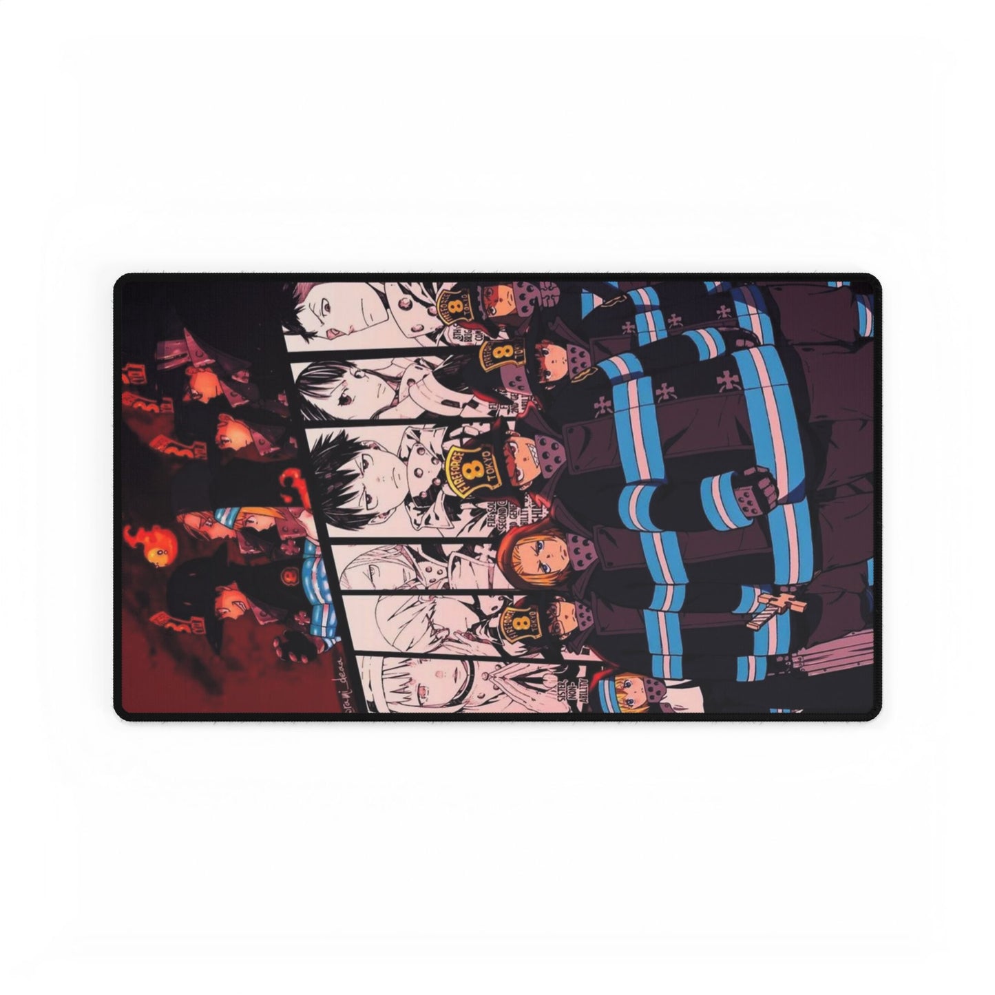 Fire Force Company 8 Desk Mat - Anime Team Keyboard Pad, Manga Gaming Accessory, Otaku Gift