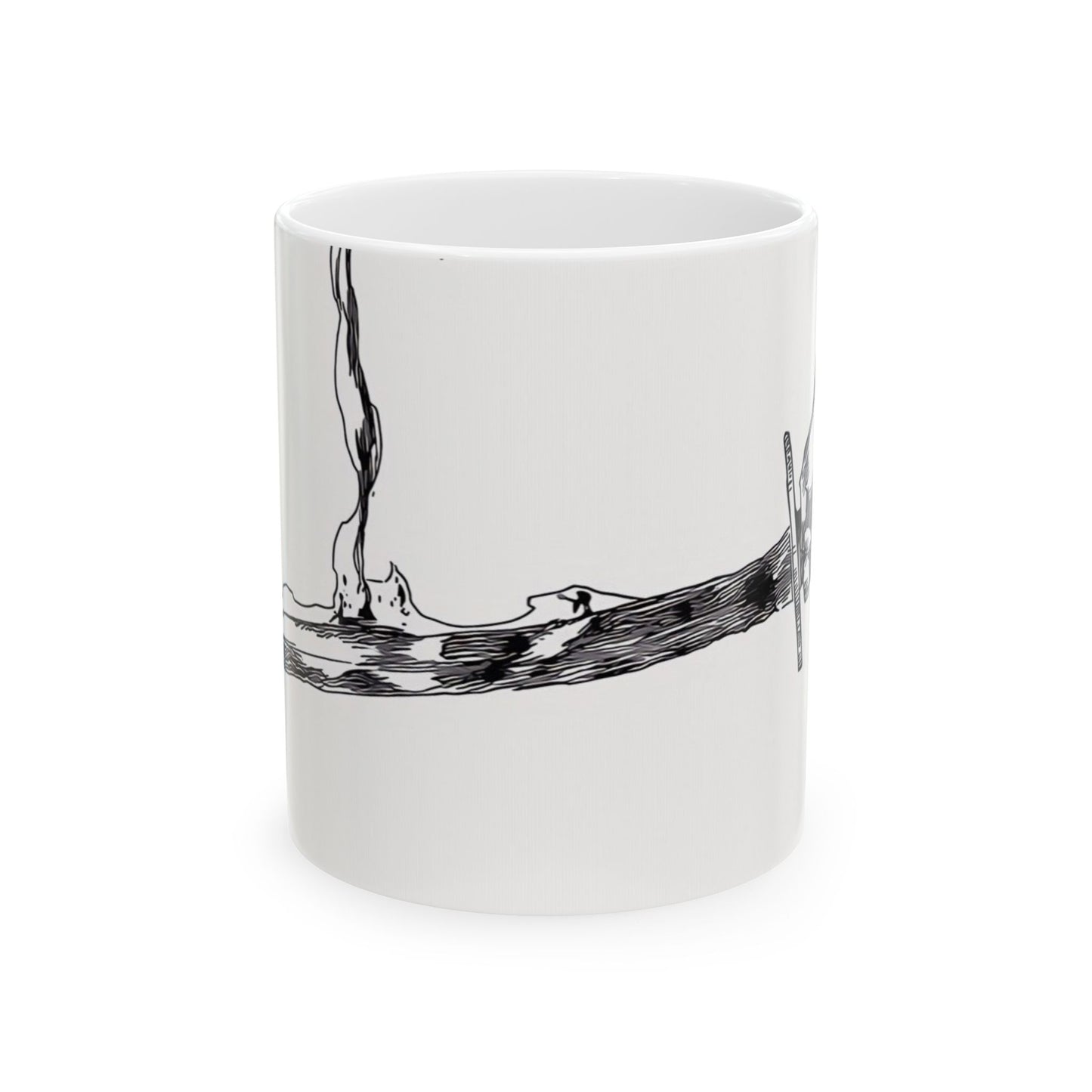 Bankai, Ceramic, Mug, (11oz, 15oz),  bleach, yamamoto, old man, head captain, fire, zanka, no, tachi, sword, katana, anime, shonen, manga, 