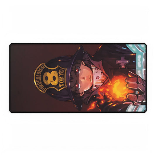 Shinra Kusakabe Desk Mat - Fire Force Anime Keyboard Pad, Company 8 Desk Mat, Manga Gaming Accessory, Otaku Gift