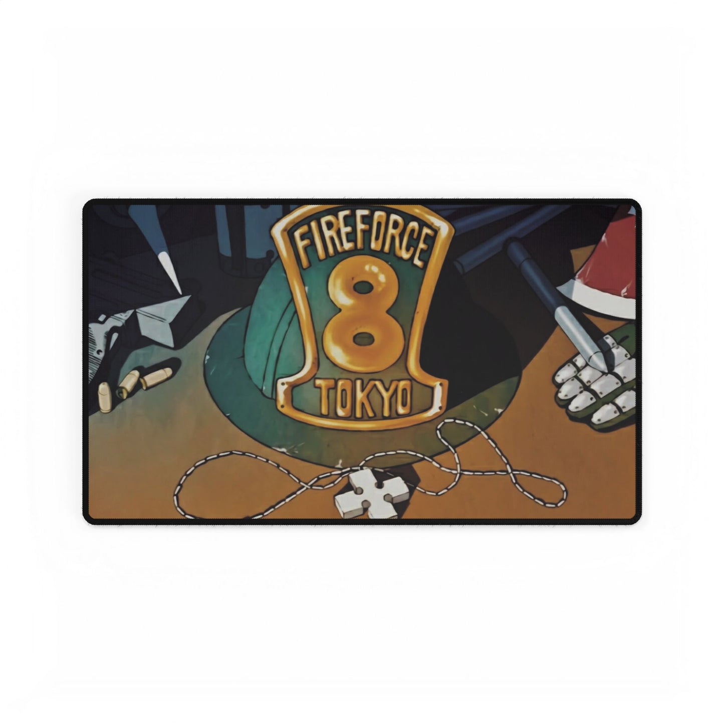 Fire force 8 Tokyo, Desk, Mat,  Anime Gaming Mat - Extended Size - Emblem Design - Manga Fan Gift