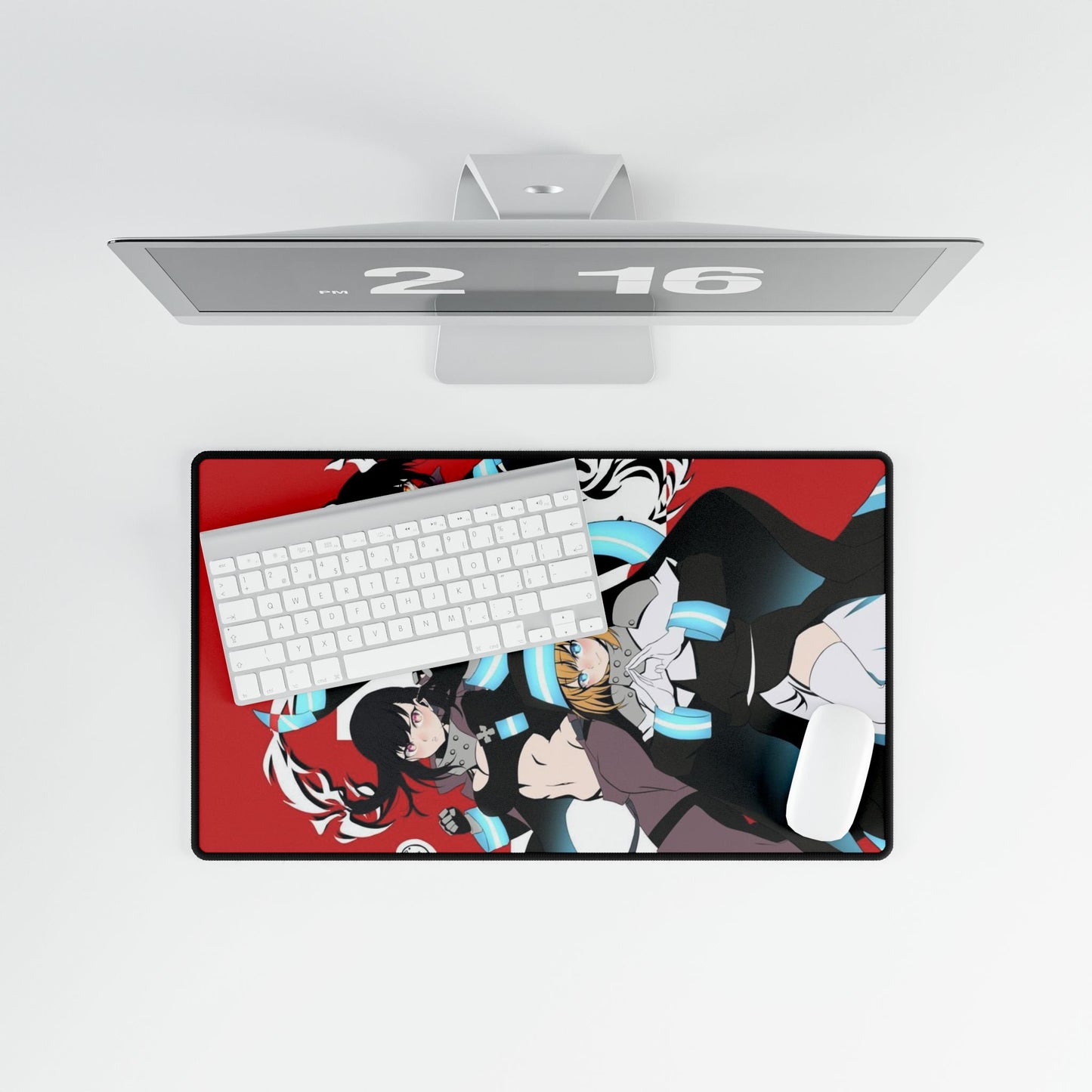 Fire Force Waifu Desk Mat - Maki, Tamaki, Hibana Anime Keyboard Pad, Manga Desk Mat, Otaku Gaming Accessory