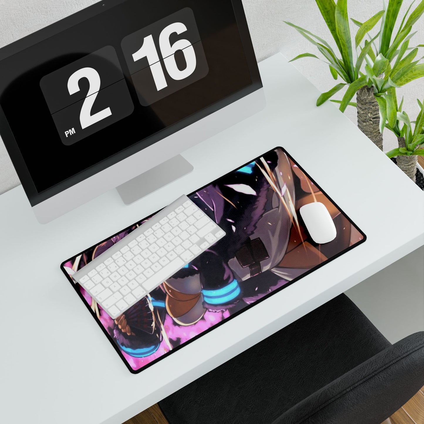 Hibana Desk Mat - Fire Force Anime Keyboard Pad, Flower Priestess Desk Mat, Manga Gaming Accessory, Otaku Gift