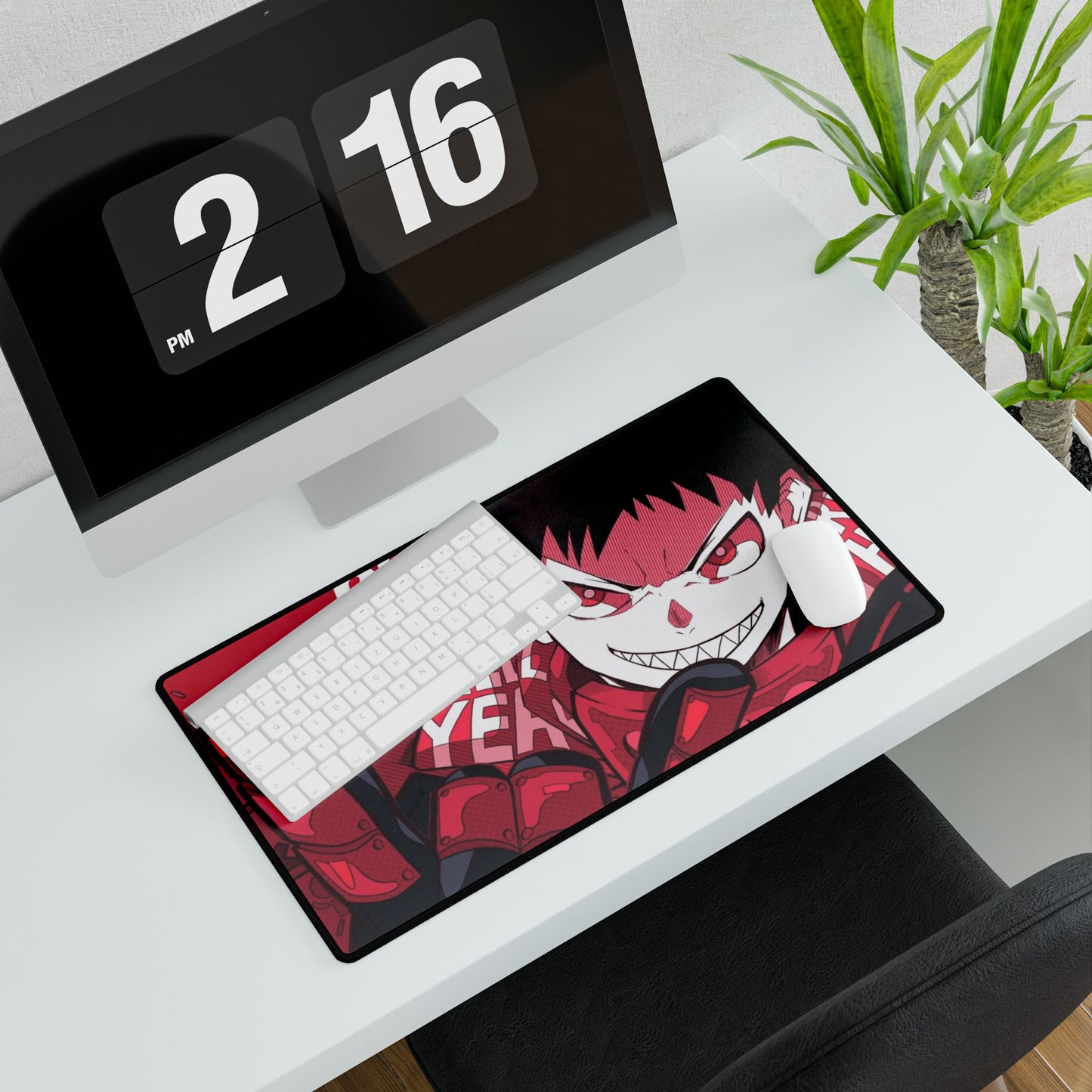 Shinra Kusakabe Desk Mat - Fire Force Anime Keyboard Pad, Red Devil Desk Mat, Manga Gaming Accessory, Otaku Gift