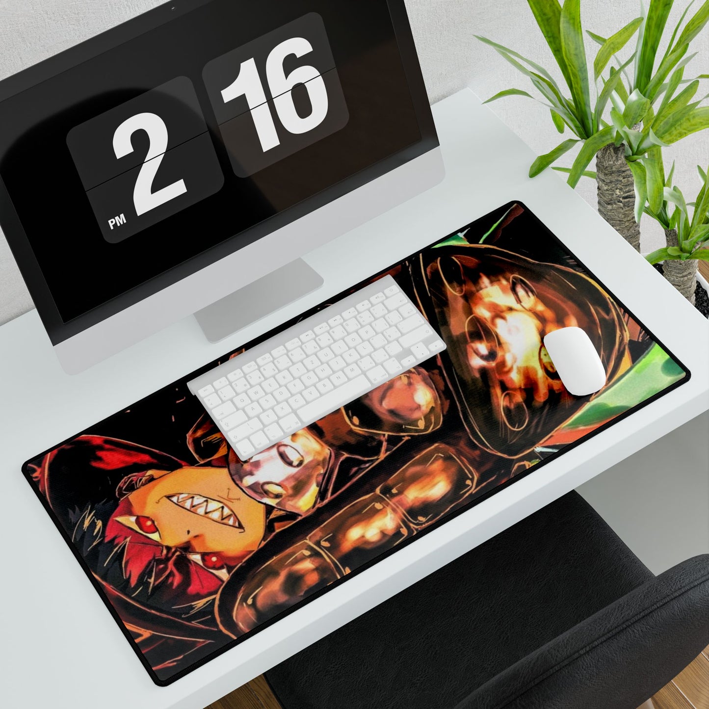 Shinra Kusakabe Desk Mat - Fire Force Anime Keyboard Pad, Demon Smile Desk Mat, Manga Gaming Accessory, Otaku Gift