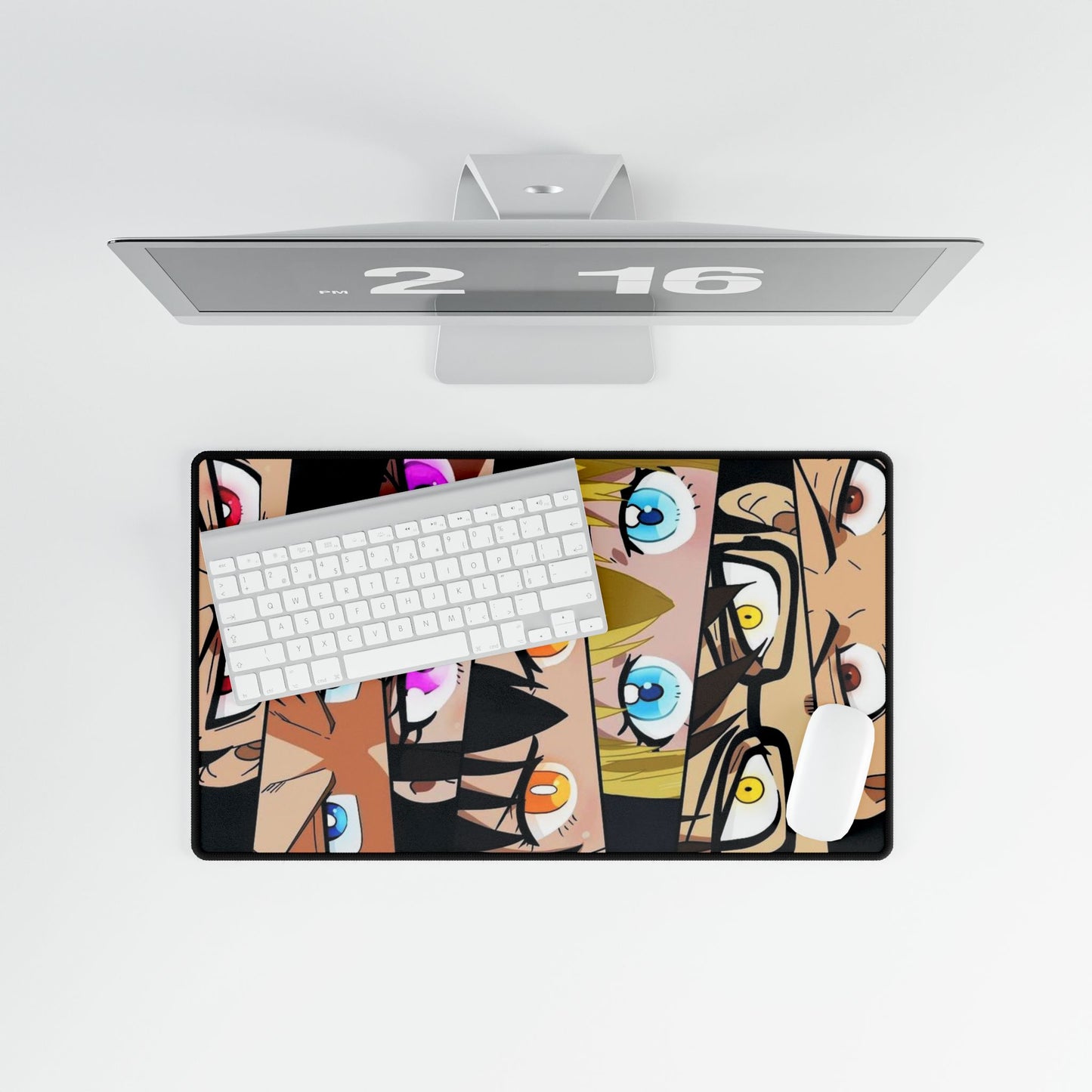 Fire Force Eye Collage Desk Mat - Anime Gaming Mat - Extended Size - Shinra, Arthur, Tamaki, Benimaru - Manga Fan Gift