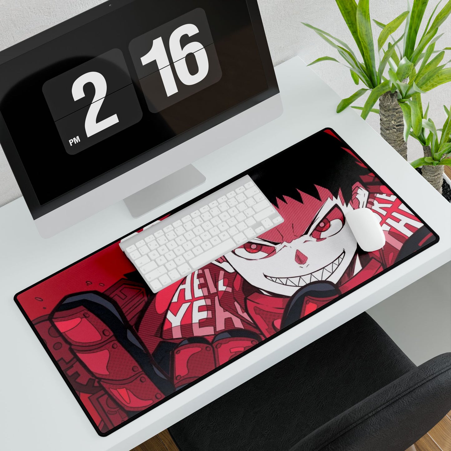 Shinra Kusakabe Desk Mat - Fire Force Anime Keyboard Pad, Red Devil Desk Mat, Manga Gaming Accessory, Otaku Gift