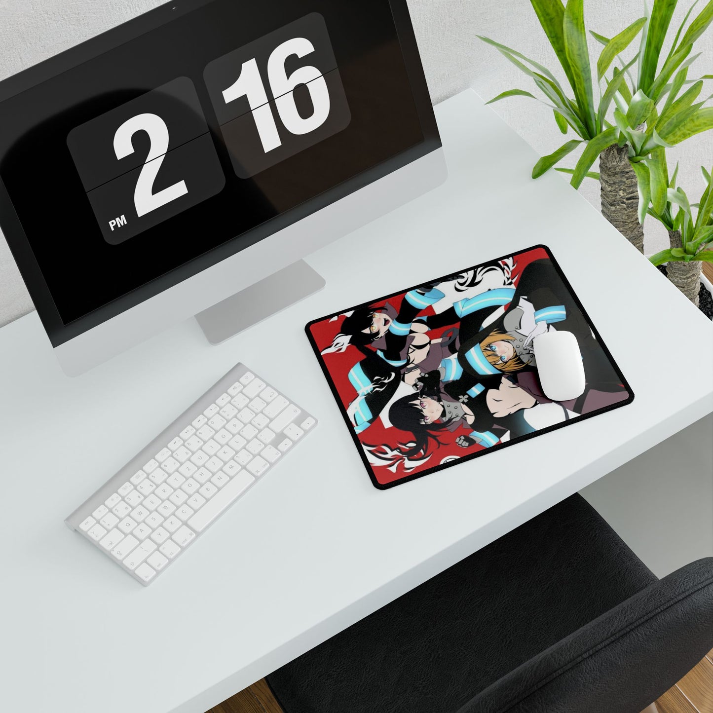Fire Force Waifu Desk Mat - Maki, Tamaki, Hibana Anime Keyboard Pad, Manga Desk Mat, Otaku Gaming Accessory