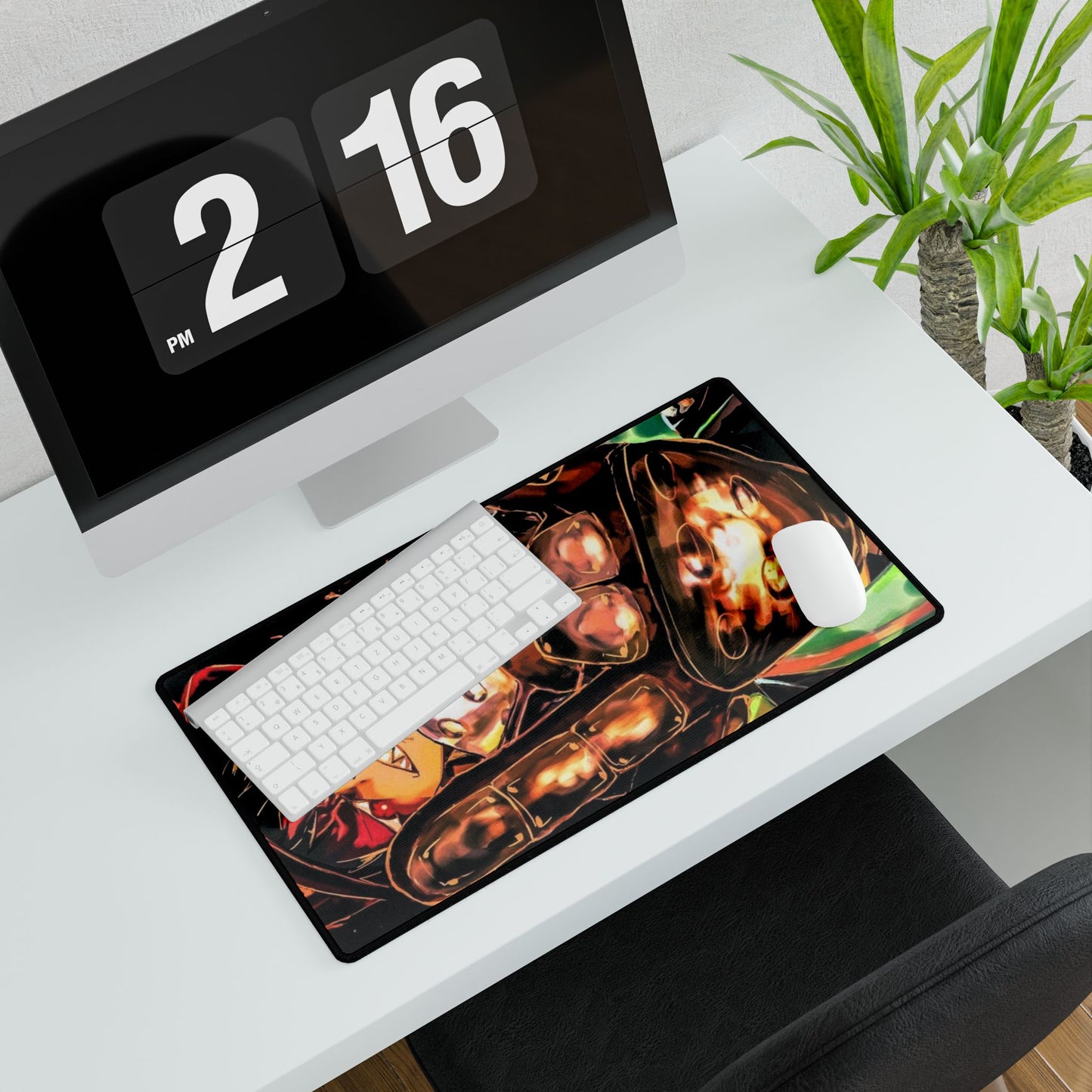 Shinra Kusakabe Desk Mat - Fire Force Anime Keyboard Pad, Demon Smile Desk Mat, Manga Gaming Accessory, Otaku Gift