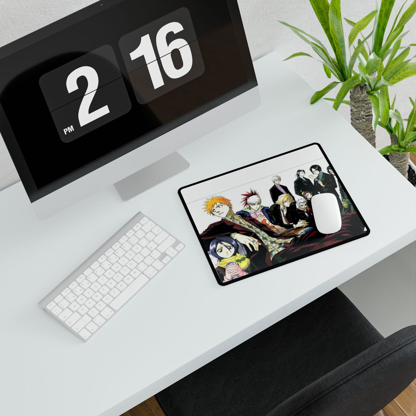 Anime Manga Desk Mats - Ichigo Rukia Gin - Bleach - Soul Society Reaper - Hollow, Gaming Mouse Pad, Table Protector, Large Mouse Mat,