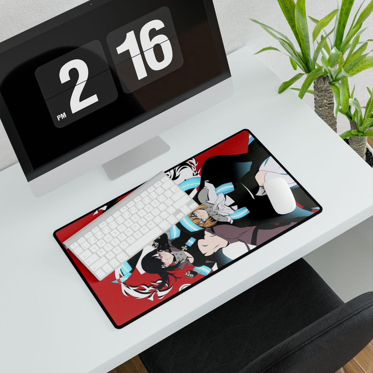 Fire Force Waifu Desk Mat - Maki, Tamaki, Hibana Anime Keyboard Pad, Manga Desk Mat, Otaku Gaming Accessory