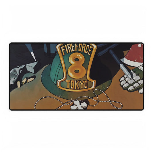 Fire force 8 Tokyo, Desk, Mat,  Anime Gaming Mat - Extended Size - Emblem Design - Manga Fan Gift